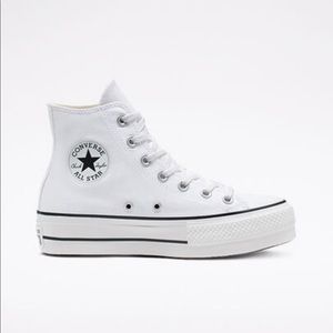 White platform hi-top converse